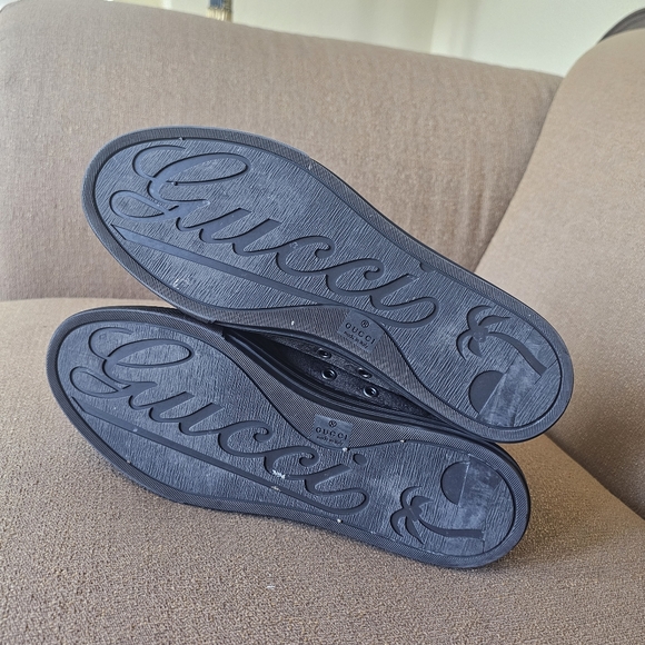 Gucci Brown Monogram High-Top Canvas Sneakers Gucci Size 8/US 8.5 - Picture 9 of 15